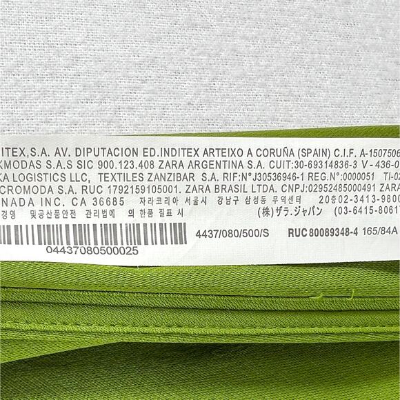 ZARA Midi Slip Dress Women Small Green Sleeveless A-line Strappy High Neck Satin - Picture 12 of 16